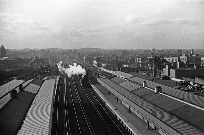 Framed Print : Surbiton railway station November 1938