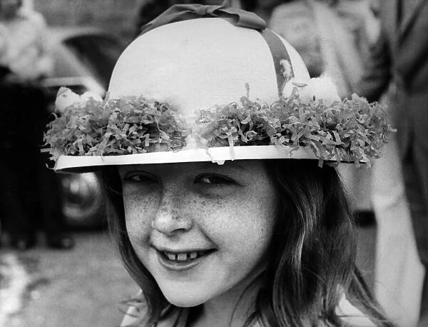 Susan Barrass wearing Easter Bonnet, 20th April 1976