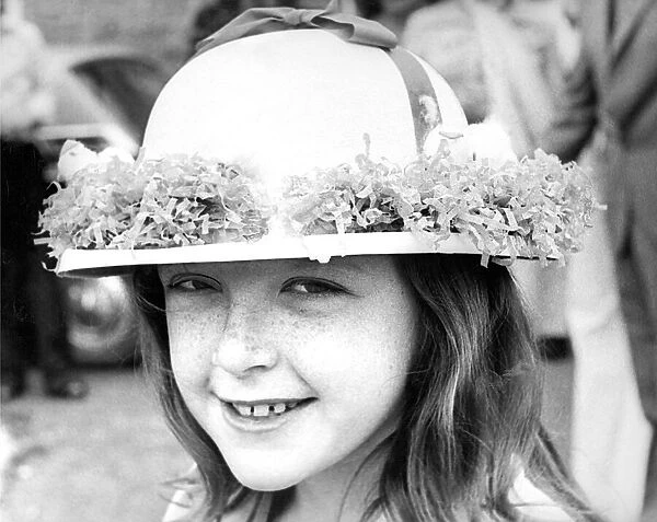 Susan Barrass who won with the best Easter Bonnet in 1976