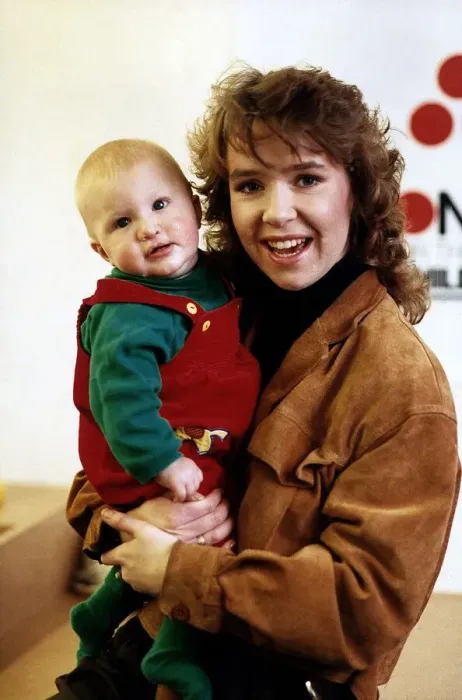 Framed Print : Susan Tully actress with baby Christopher Burtenshaw Framed Print : Susan Tully actress with baby Christopher Burtenshaw