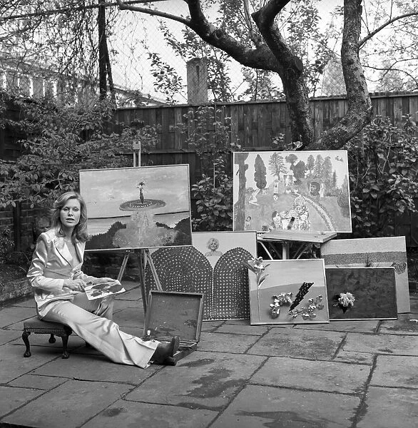 Susannah Leigh (actress) seen here painting. April 1974 S74-2262