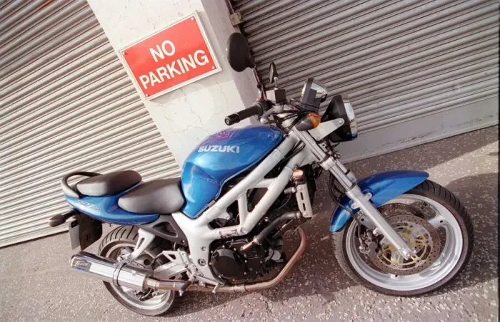Framed Print : Suzuki SV650 motorcycle Road Record supplement 1999 blue motorbike no
