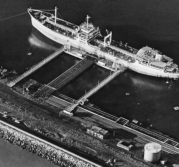 Swansea Docks. (Picture) An oil tanker berthed at Swansea