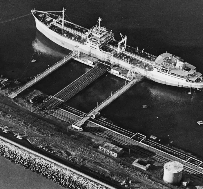 Framed Print : Swansea Docks. (Picture) An oil tanker berthed at Swansea Framed Print : Swansea Docks. (Picture) An oil tanker berthed at Swansea