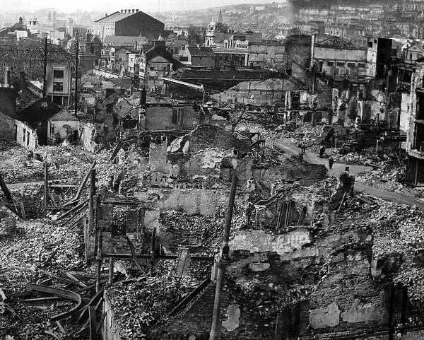 Swansea, Wales, damaged by air raid. February 1941