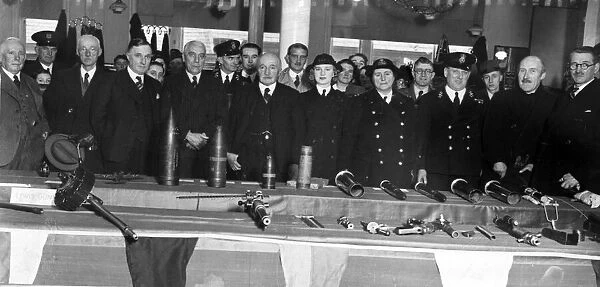 Swansea War Weapons Week display of armaments, inspected by Mr H. F