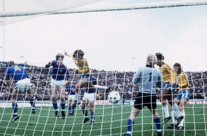 Framed Print : Sweden v Brazil World Cup 1978 football Brazils disallowed goal end of match Framed Print : Sweden v Brazil World Cup 1978 football Brazils disallowed goal end of match