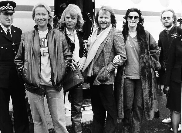 Swedish pop group Abba Arrive at Gatwick airport November 1979
