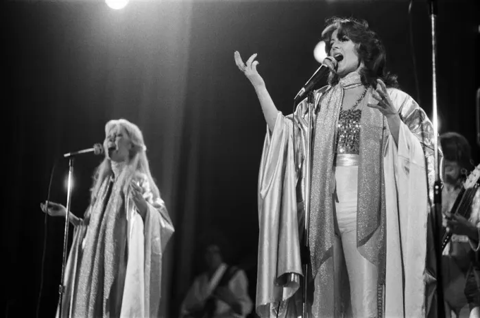 Framed Print : Swedish pop group ABBA consisting of Agnetha Faltskog, Bjorn Ulvaeus, Benny Andersson and Anni-Frid Lyngstad, pictured performing in Birmingham during their Second tour. 10th February 1977 Framed Print : Swedish pop group ABBA consisting of Agnetha Faltskog, Bjorn Ulvaeus, Benny Andersson and Anni-Frid Lyngstad, pictured performing in Birmingham during their Second tour. 10th February 1977