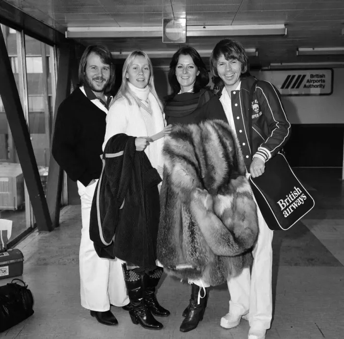 Framed Print : Swedish pop group ABBA consisting of Agnetha Faltskog, Bjorn Ulvaeus