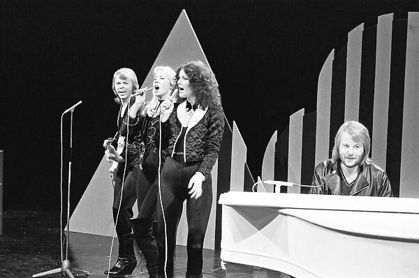 Swedish pop group Abba seen here performing on the Mike Yarwood Christmas Show. December 1978