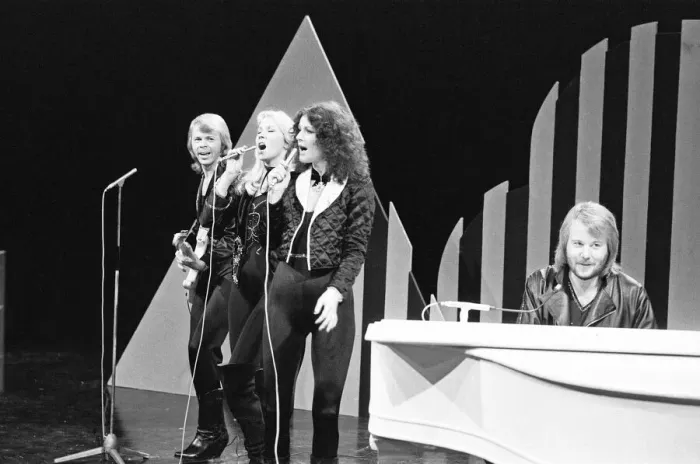 Framed Print : Swedish pop group Abba seen here performing on the Mike Yarwood Christmas Show. December 1978