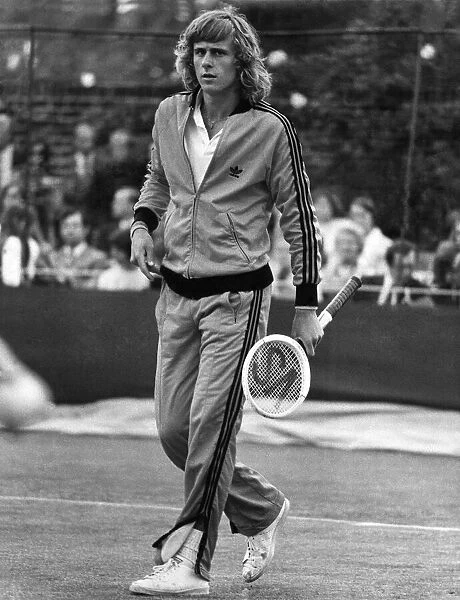 Swedish star Bjorn Borg played in a doubles match wearing this bright red track suit