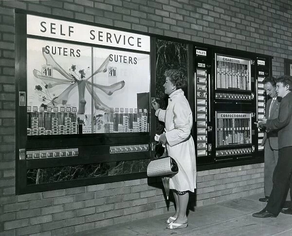 Sweets, food, cigarettes and even nylons can be bought from these automatic retailing