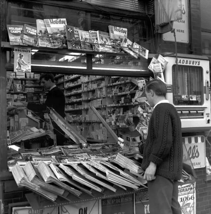 Framed Print : Sweetshops and shop assistants. 1960 A1204