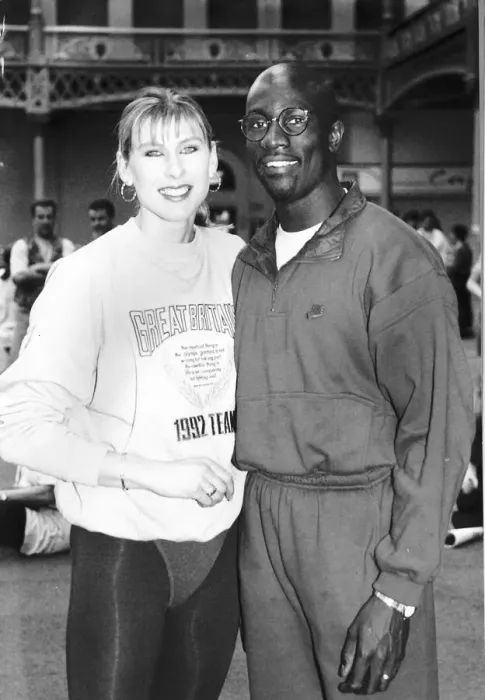 Framed Print : Swimmer, Sharron Davies with boyfriend Derek Redmond 26th April 1993 Framed Print : Swimmer, Sharron Davies with boyfriend Derek Redmond 26th April 1993