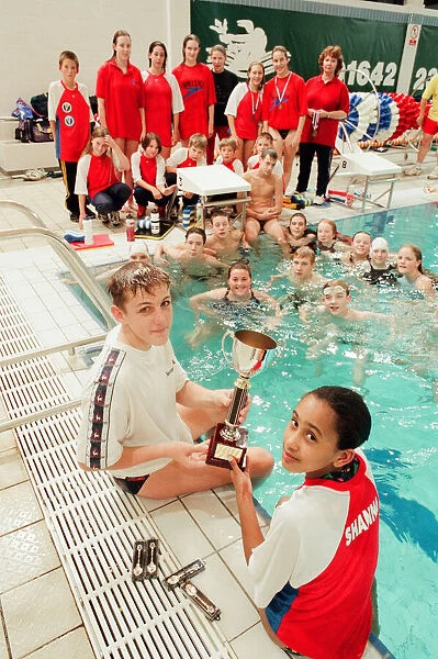 Swimmers Thomas Maine and Shanna King, and the Neptune Pool Swimmers who won