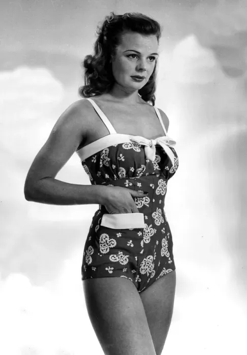 Framed Print : Swimsuit Beachwear fashion April 1951 Framed Print : Swimsuit Beachwear fashion April 1951