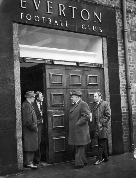 Syd Reaks, the Liverpool chairman (second right) followed by secretary of the club Peter