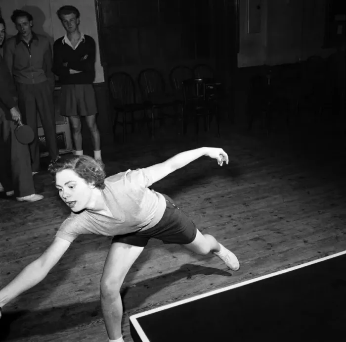 Framed Print : Table Tennis Contest. August 1953 D461-001 Framed Print : Table Tennis Contest. August 1953 D461-001
