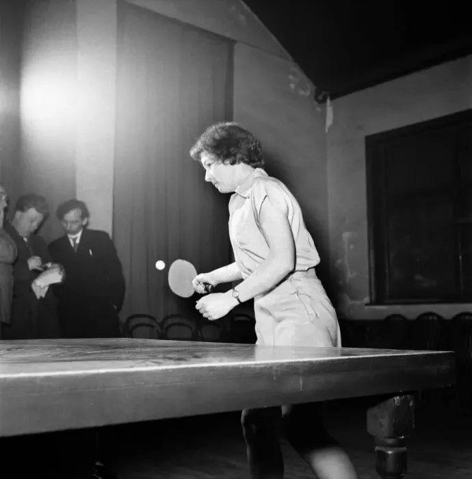 Framed Print : Table Tennis Contest. August 1953 D461-002 Framed Print : Table Tennis Contest. August 1953 D461-002