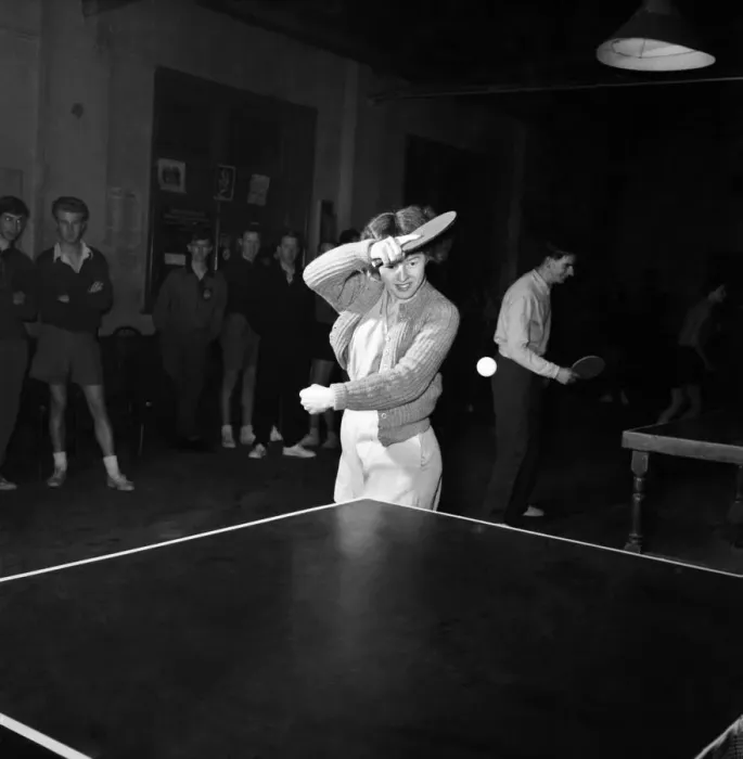 Framed Print : Table Tennis Contest. August 1953 D461-009 Framed Print : Table Tennis Contest. August 1953 D461-009