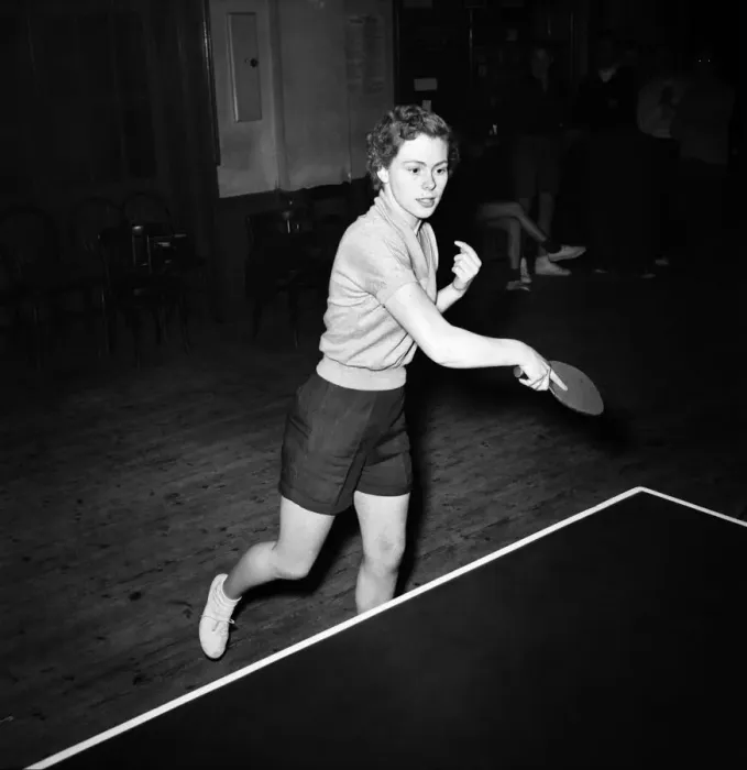 Framed Print : Table Tennis Contest. August 1953 D461 Framed Print : Table Tennis Contest. August 1953 D461