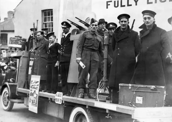 Framed Print : One of the many tableaux in Bridgend and District Warship week Procession. November 1941 Framed Print : One of the many tableaux in Bridgend and District Warship week Procession. November 1941