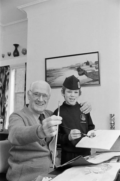 Framed Print : Talented young Mirfield artist Steven Stanley had a brush with Life At The Top today