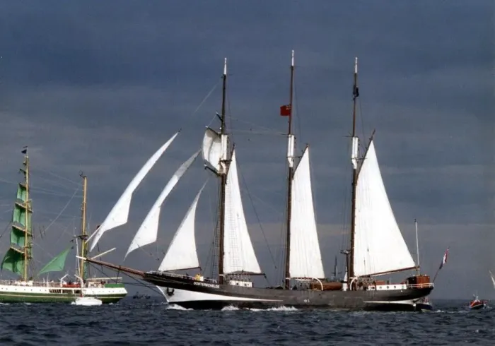 Framed Print : Tall Ships Race 1993. Oosterschelde catches The Alexander Von Humboldt