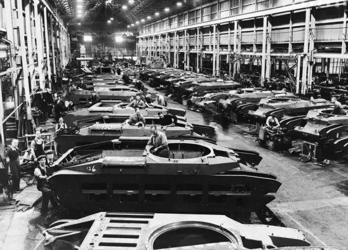 Framed Print : Tank production for the Ministry of supply is now in full swing in various parts of Framed Print : Tank production for the Ministry of supply is now in full swing in various parts of