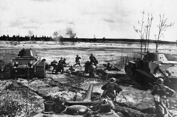 Tanks of the Red Array have blasted a German position into retreat