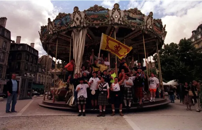 Framed Print : The Tartan Army, in Bordeaux, France, ahead of Scotland Framed Print : The Tartan Army, in Bordeaux, France, ahead of Scotland