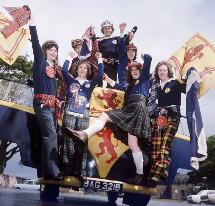Framed Print : Tartan Army Scotland football supporters at World Cup 1974