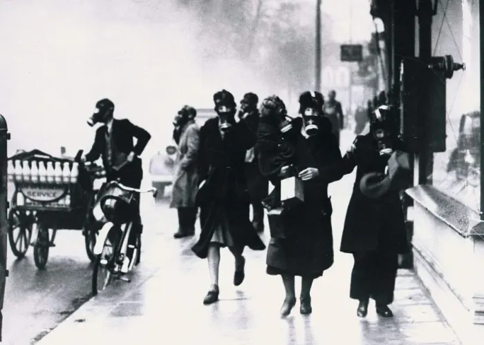 Framed Print : Tear gas used in Brighton during a ARP gas exercise in February 1941
