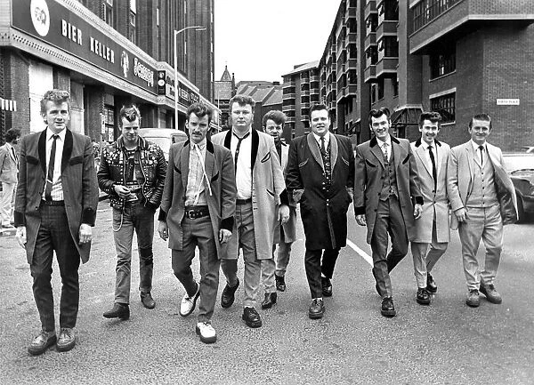 Teddy Boys sporting their best drapes and Brothel Creepers
