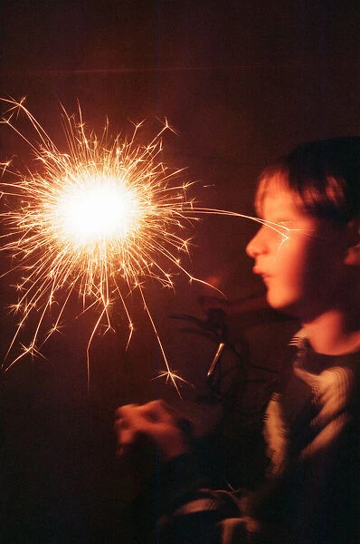 Teenage boy with Fireworks, 28th October 1994