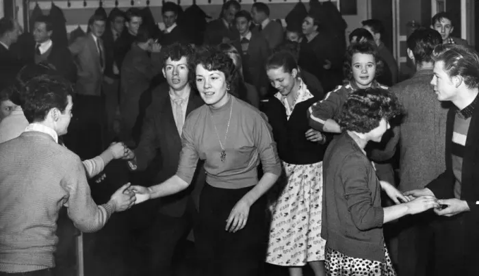 Framed Print : Teenagers dancing at the St John youth club. 18th December 1958 Framed Print : Teenagers dancing at the St John youth club. 18th December 1958