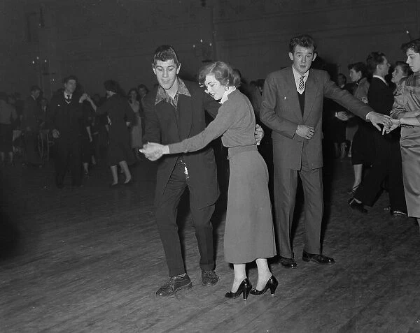 Teenagers performing The Jeep'dance at the Royal Theatre London 1950s
