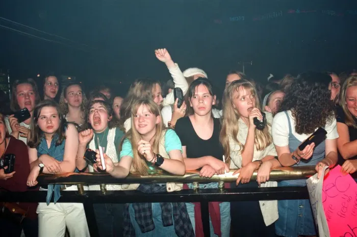 Framed Print : Teeny boppers concert at The Mall nightclub in Stockton. 30th August 1994 Framed Print : Teeny boppers concert at The Mall nightclub in Stockton. 30th August 1994