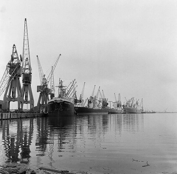Tees Dock, full of ships. 1971. Tees Dock, full of ships