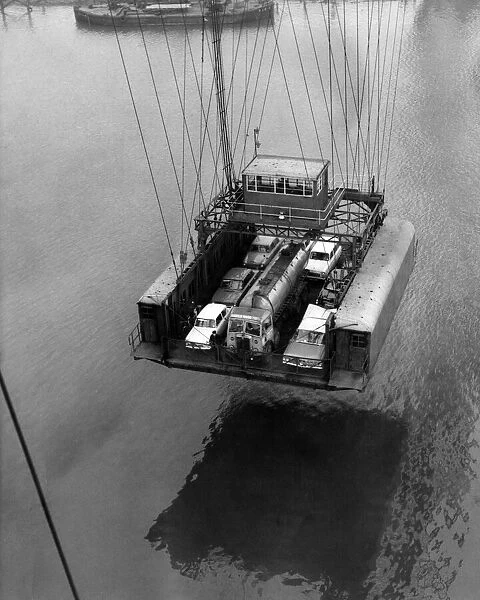 The Tees Transporter Bridge in action, Middlesbrough, 18th November 1962