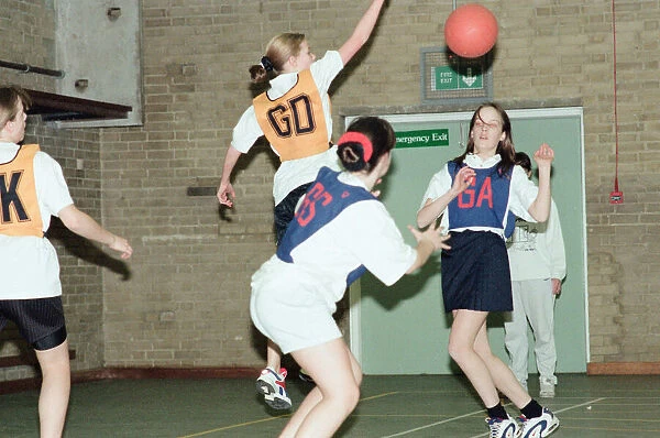 Teesside Junior Netball league at Brackenhoe School, Middlesbrough, 11th March 1997