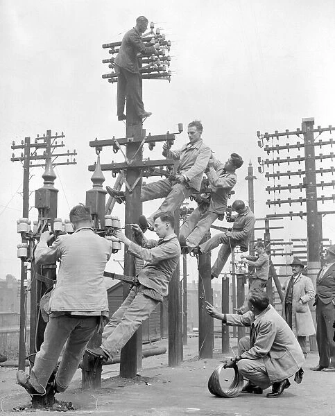 Telephone Electricians. Circa 1940