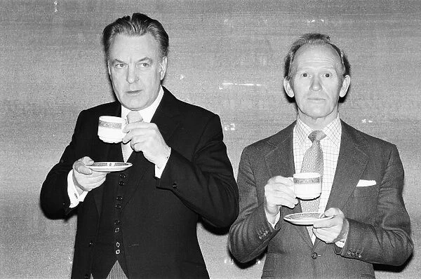 Two television butlers, Donald Sinden (left) Robert'in LWTs 'Two