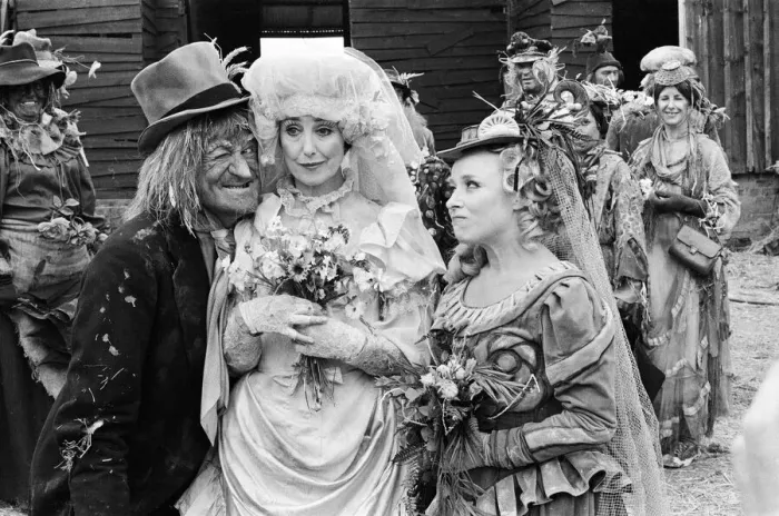 Framed Print : Television character Worzel Gummidge who is played by Jon Pertwee marries his Aunt Sally
