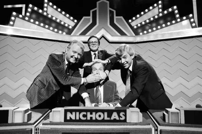 Framed Print : Three of televisions top quizmasters will be facing the questions in a special