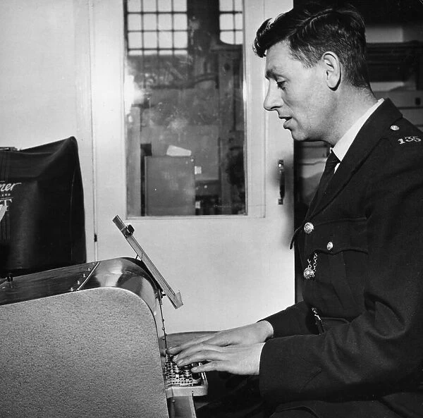 A Telex machine in use at St Andrews Street Police Station in Cambridge