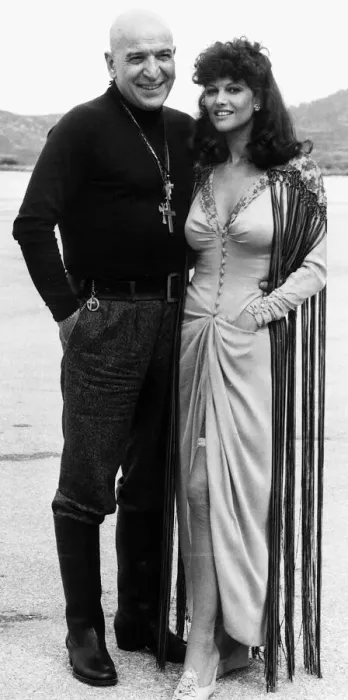 Framed Print : Telly Savalas actor and Claudia Cardinale actress 1978 on set of film Escape Framed Print : Telly Savalas actor and Claudia Cardinale actress 1978 on set of film Escape
