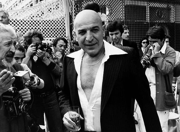 Telly Savalas Greek actor at Cannes 1977